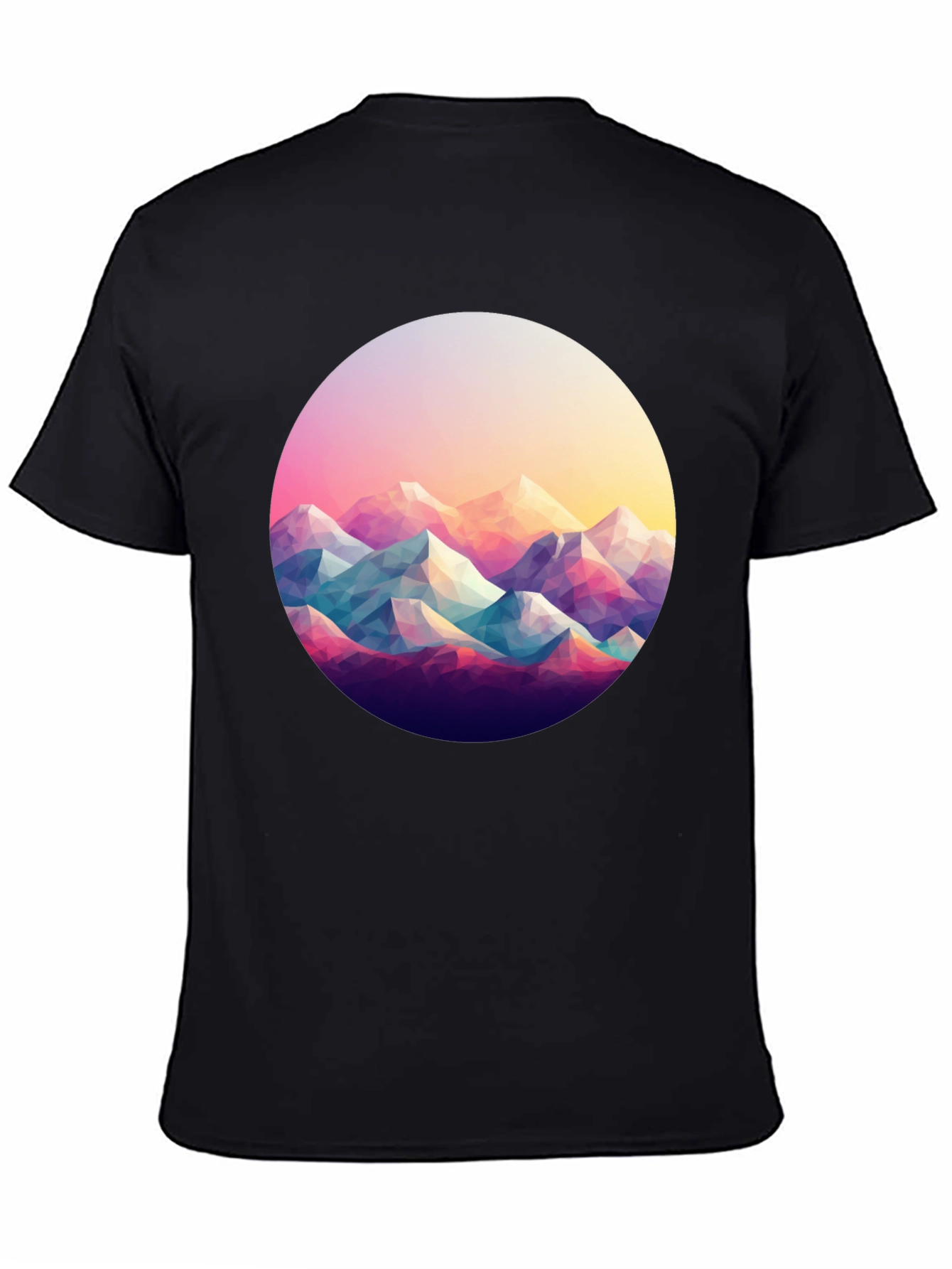 Geometric Mountainscape Black T-Shirt