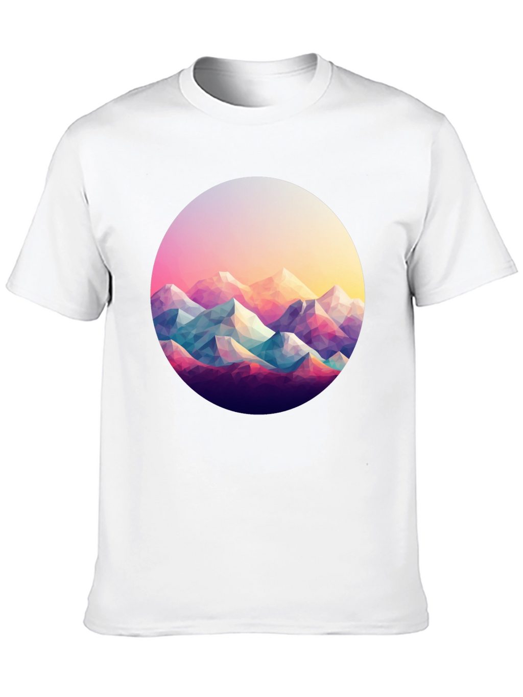 Geometric Mountainscape Black T-Shirt