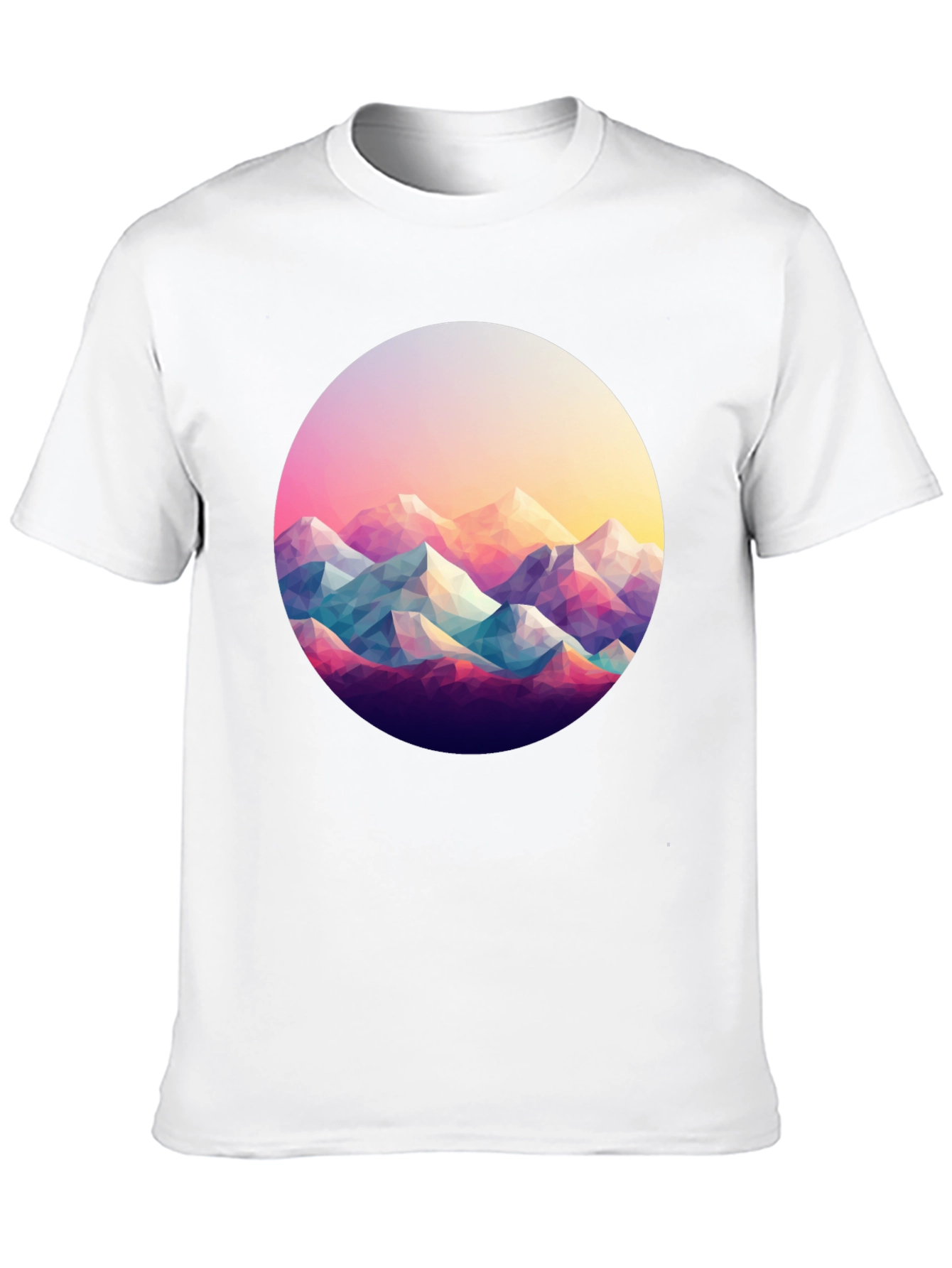 Geometric Mountainscape Black T-Shirt
