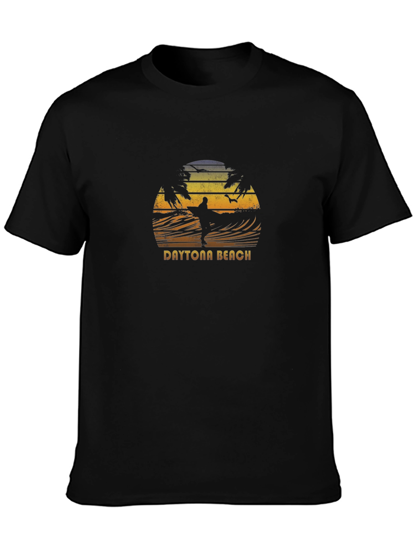 Daytona Beach Surfer Graphic Tee - Black