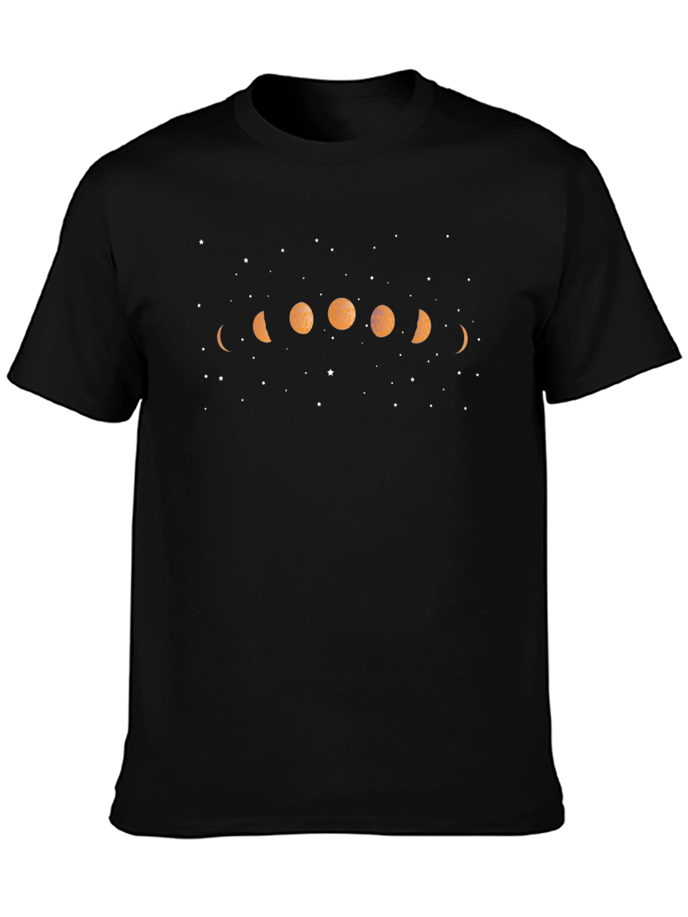 Lunar Phase Graphic Tee - Black Cotton Blend
