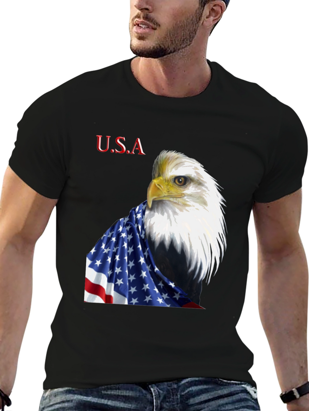 American Eagle USA Flag T-Shirt