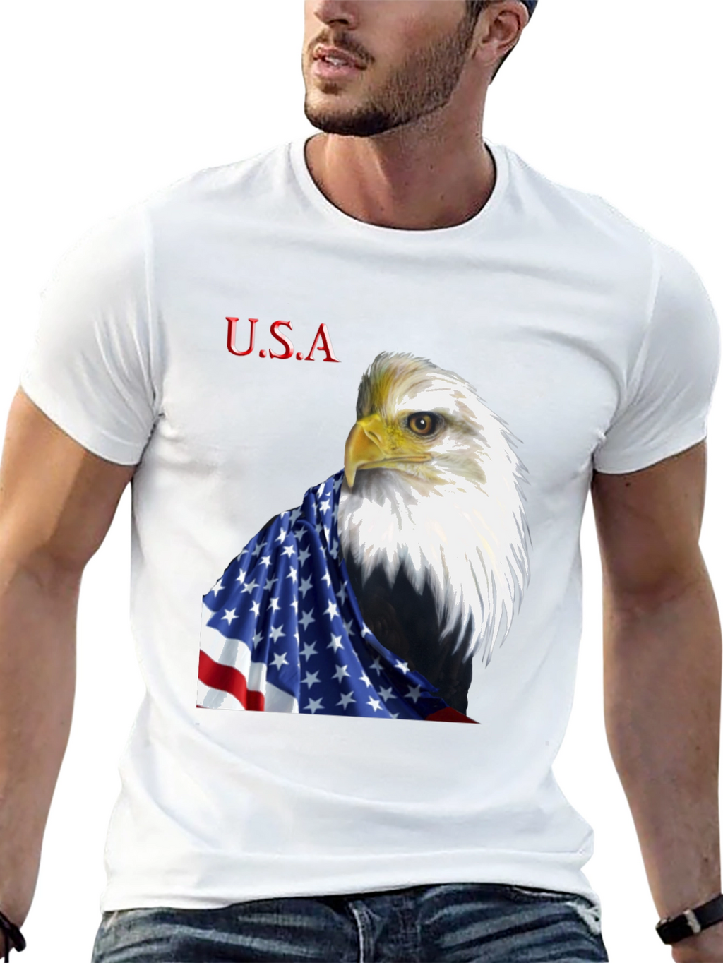 American Eagle USA Flag T-Shirt