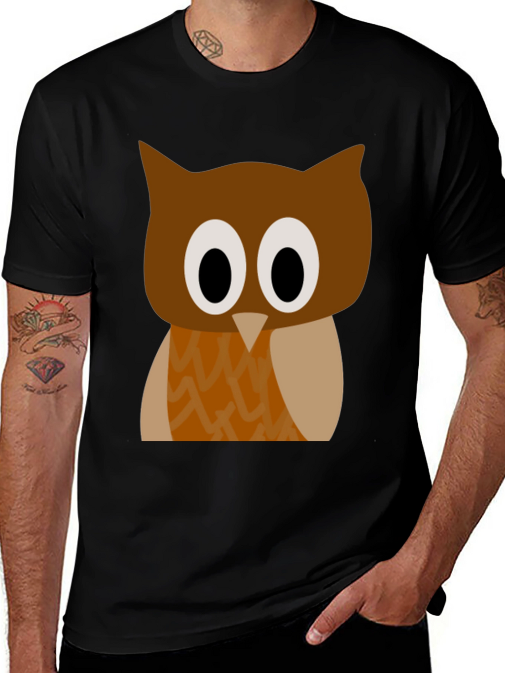 Funny Cartoon Owl Graphic T-Shirt