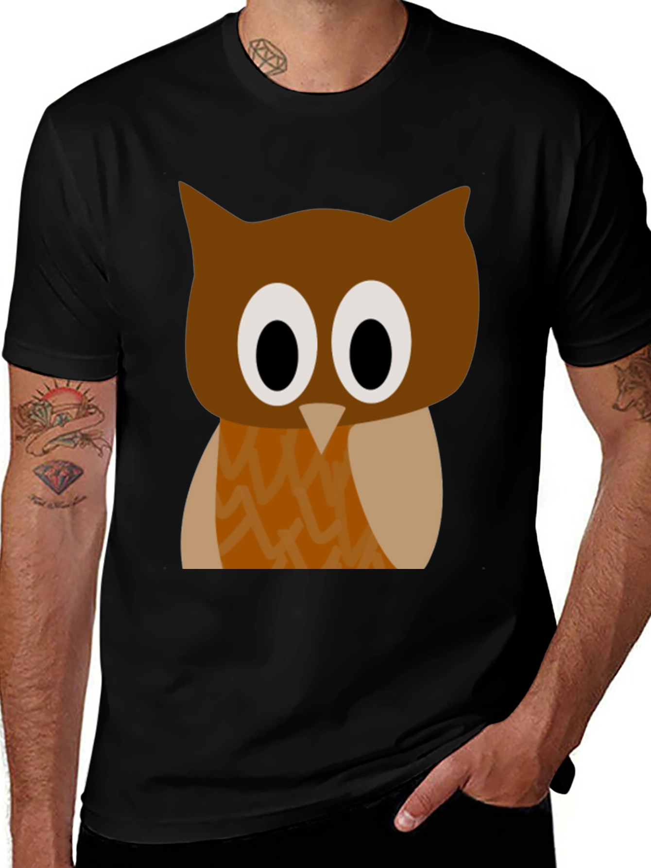 Funny Cartoon Owl Graphic T-Shirt