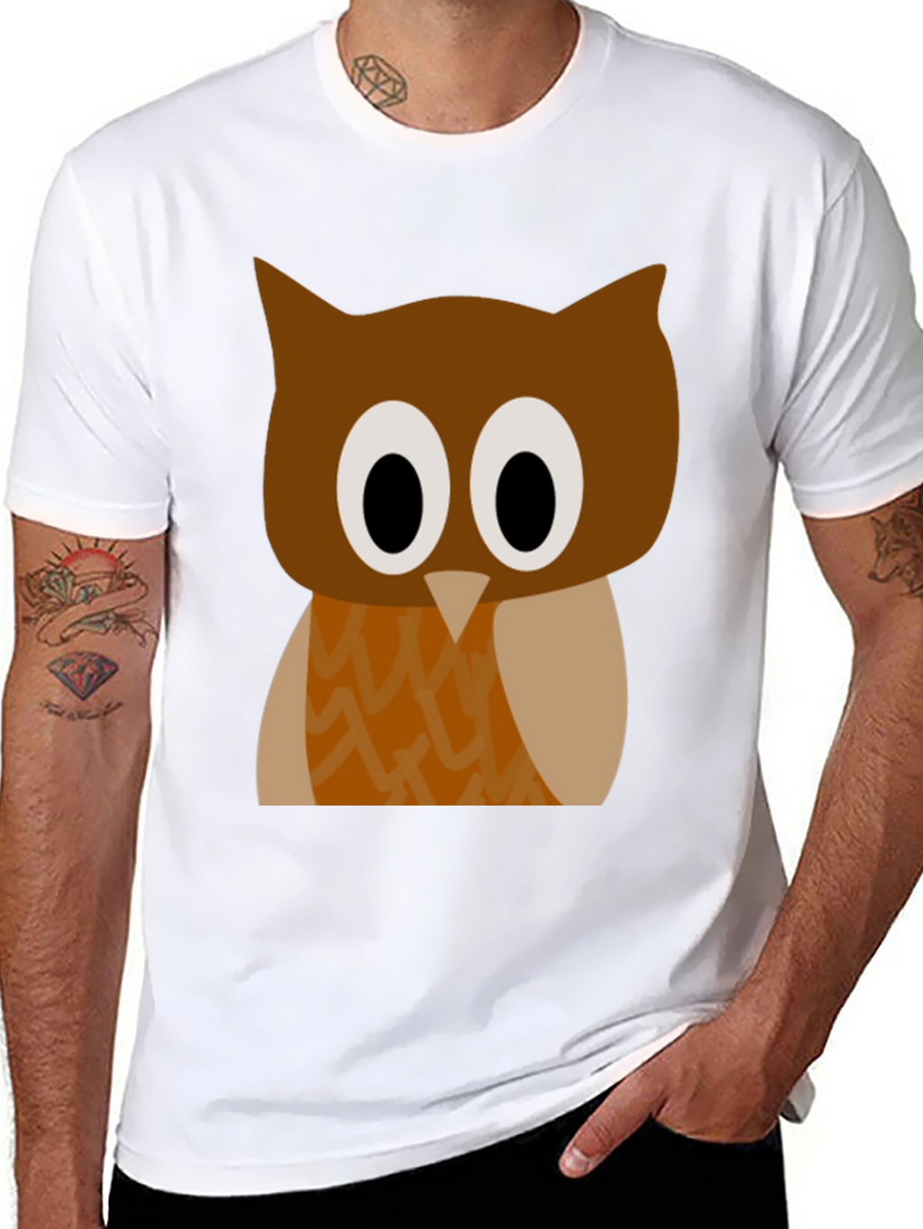Funny Cartoon Owl Graphic T-Shirt
