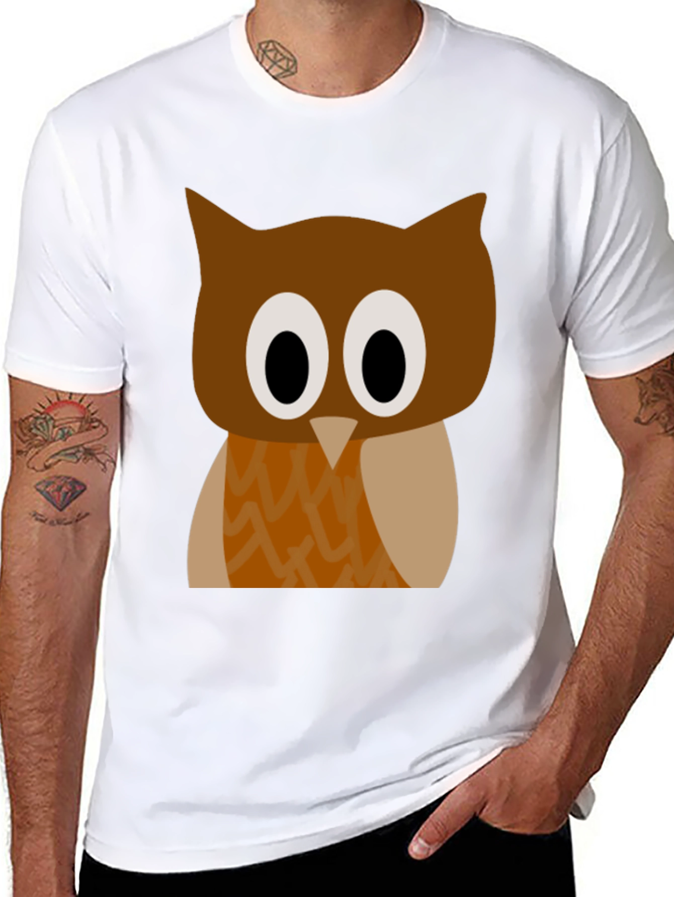 Funny Cartoon Owl Graphic T-Shirt