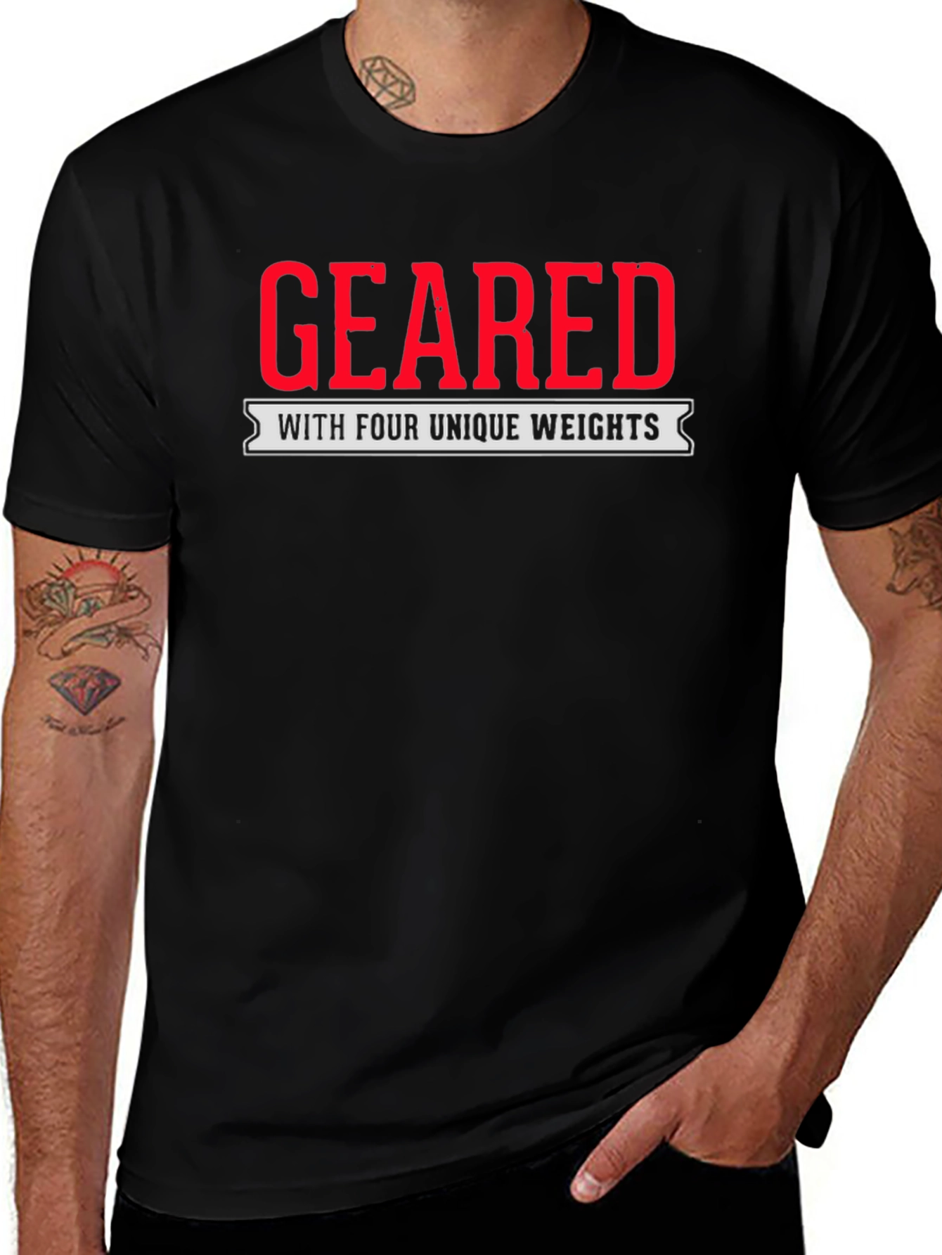 Geared with Four Unique Weights T-Shirt