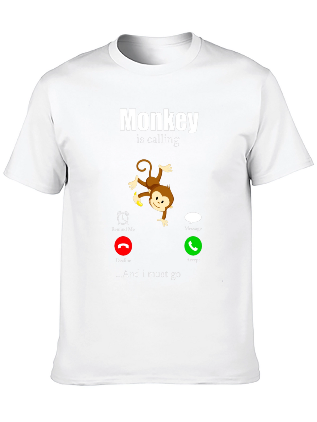 Monkey Calling Funny Graphic T-Shirt
