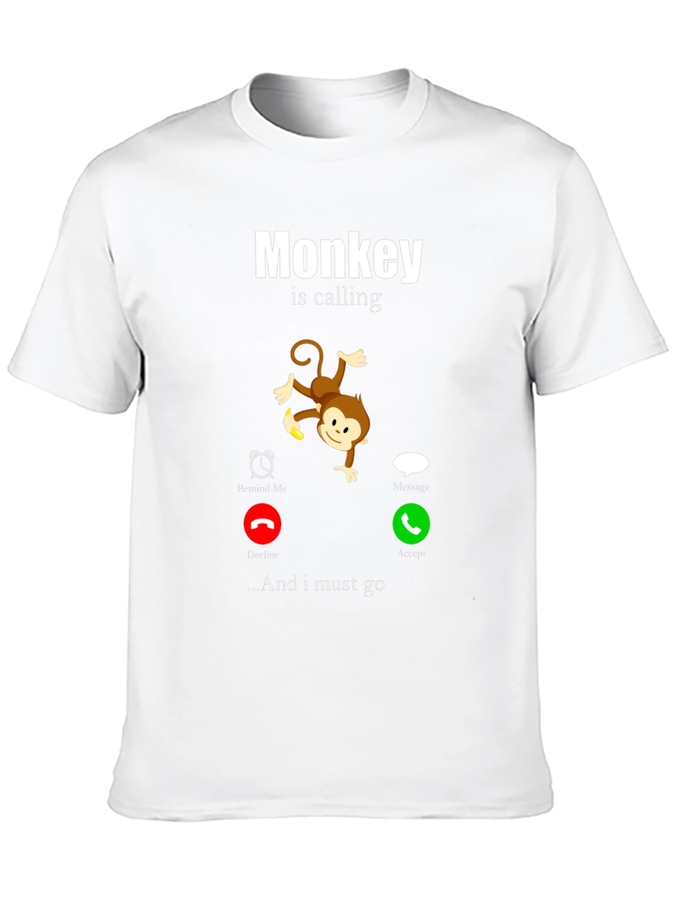 Monkey Calling Funny Graphic T-Shirt