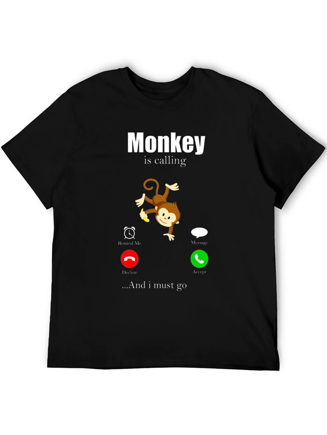 Monkey Calling Funny Graphic T-Shirt