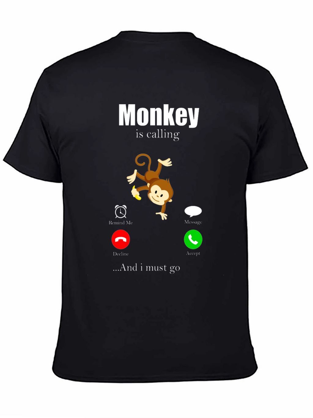 Monkey Calling Funny Graphic T-Shirt