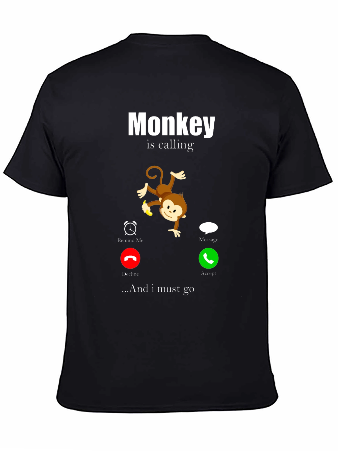 Monkey Calling Funny Graphic T-Shirt