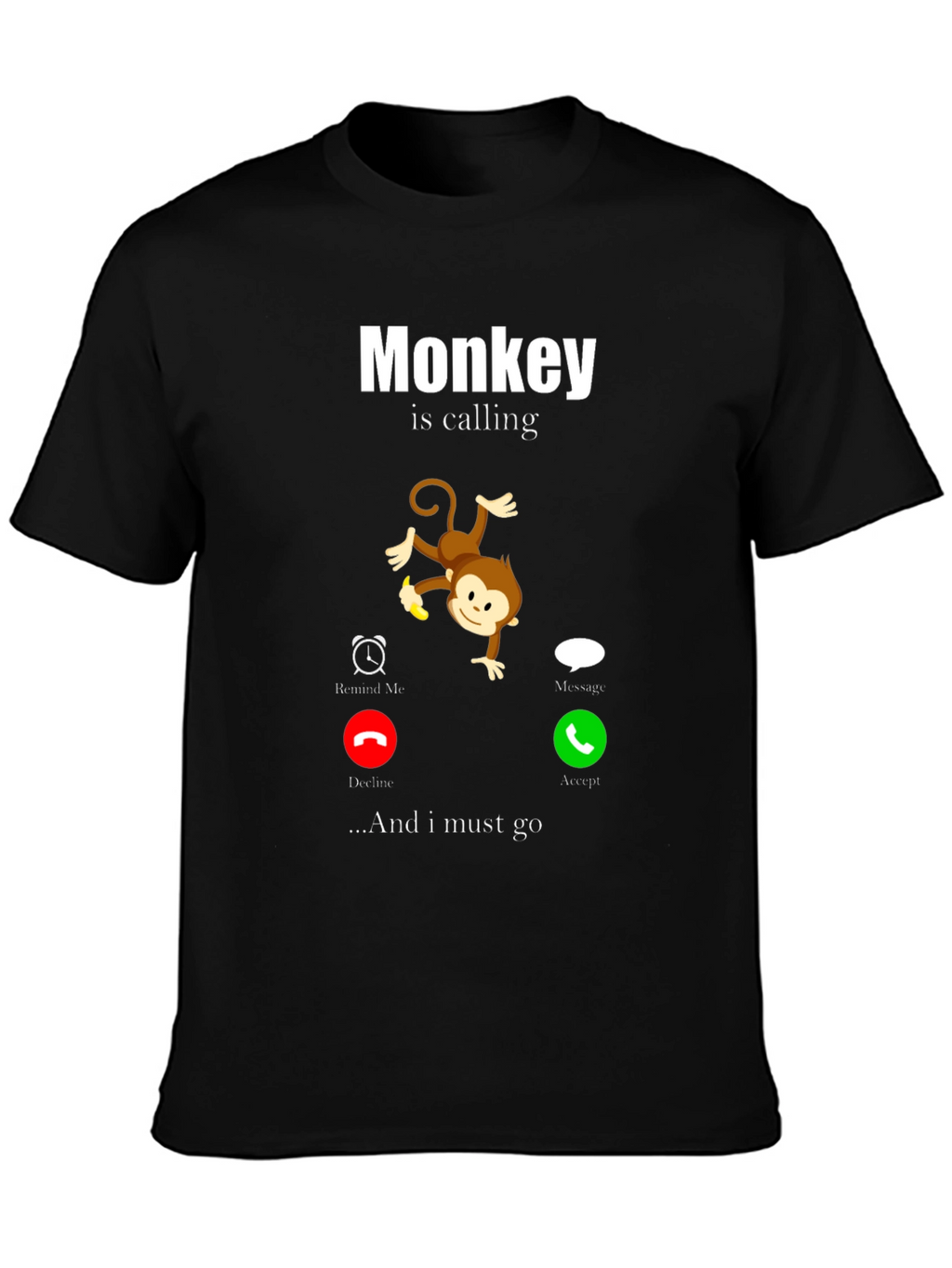 Monkey Calling Funny Graphic T-Shirt