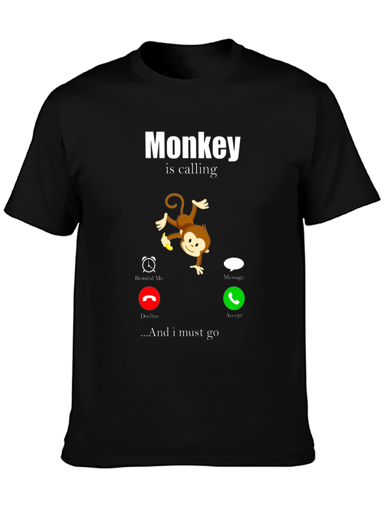 Monkey Calling Funny Graphic T-Shirt