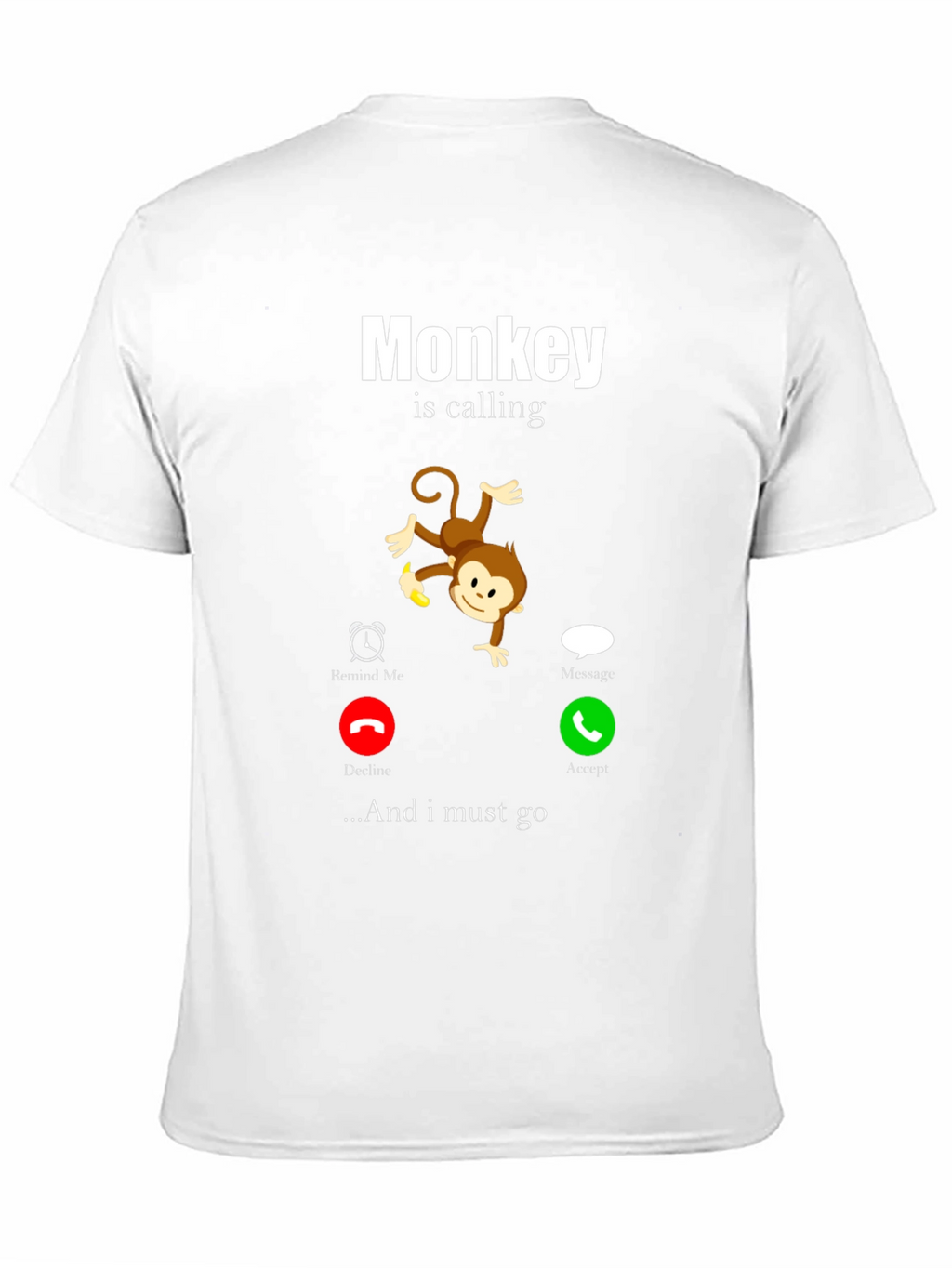 Monkey Calling Funny Graphic T-Shirt