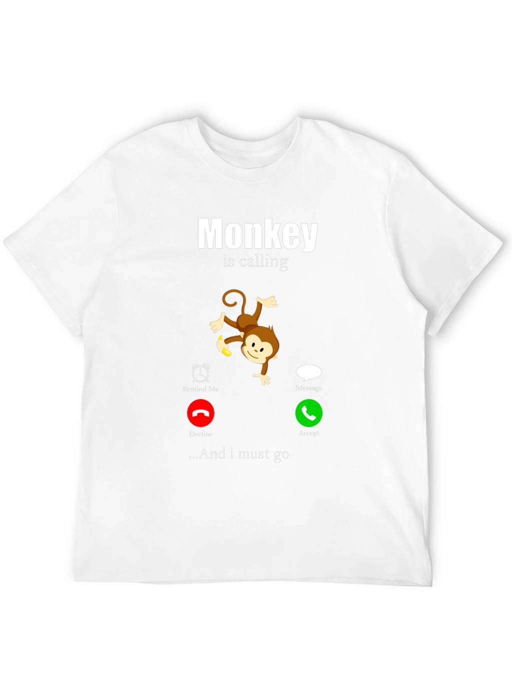 Monkey Calling Funny Graphic T-Shirt