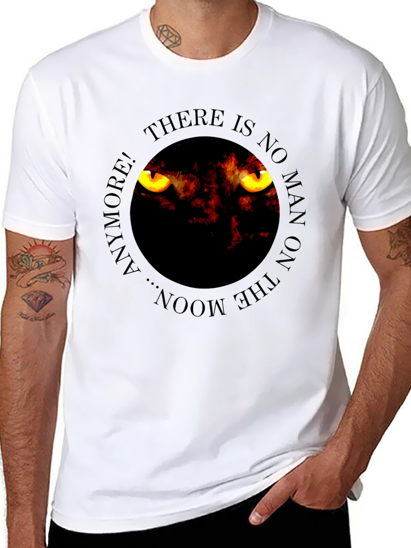 Moon Cat Graphic Tee - Unleash Your Inner Beast