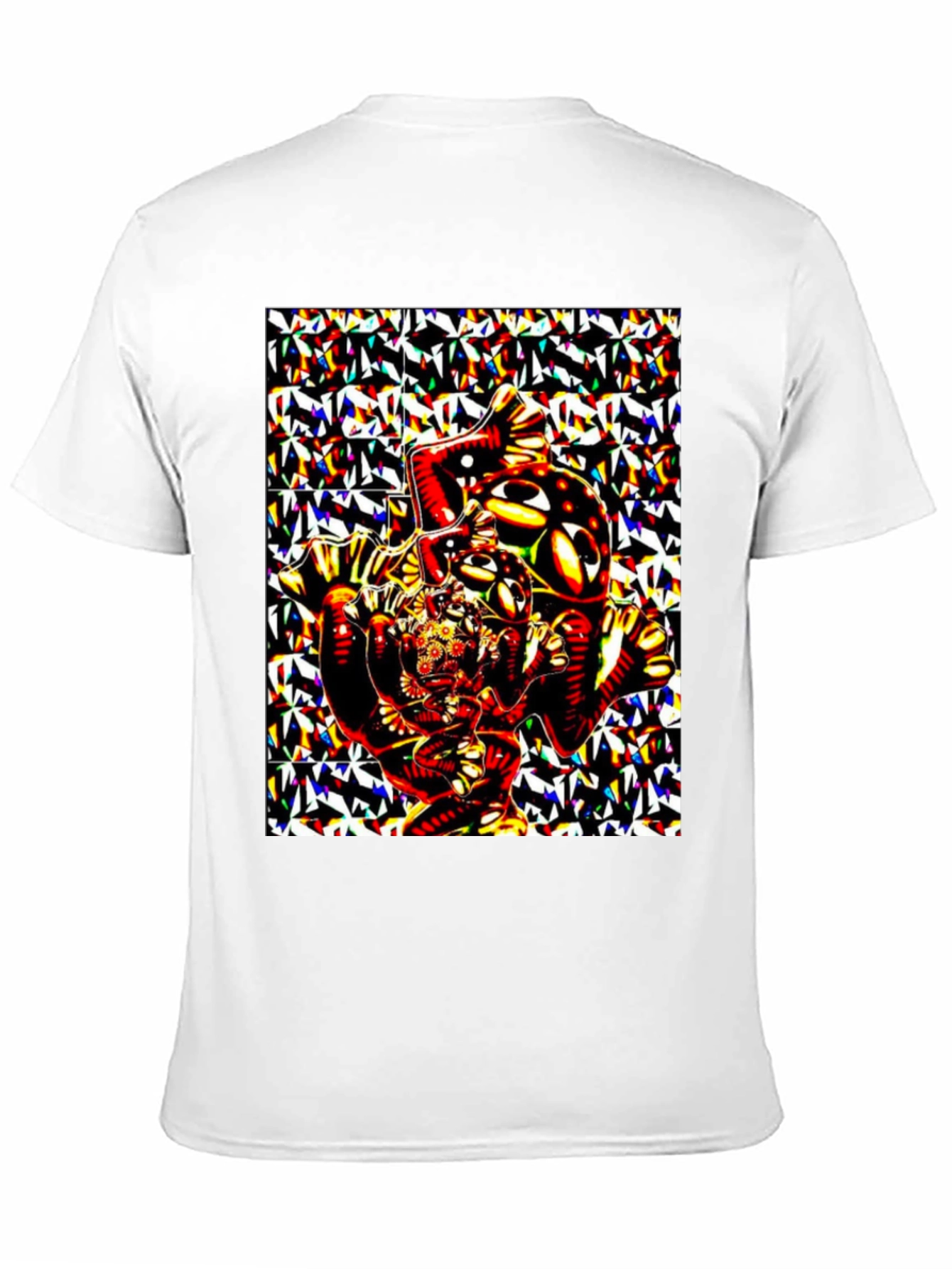 Abstract Geometric Print Black T-Shirt