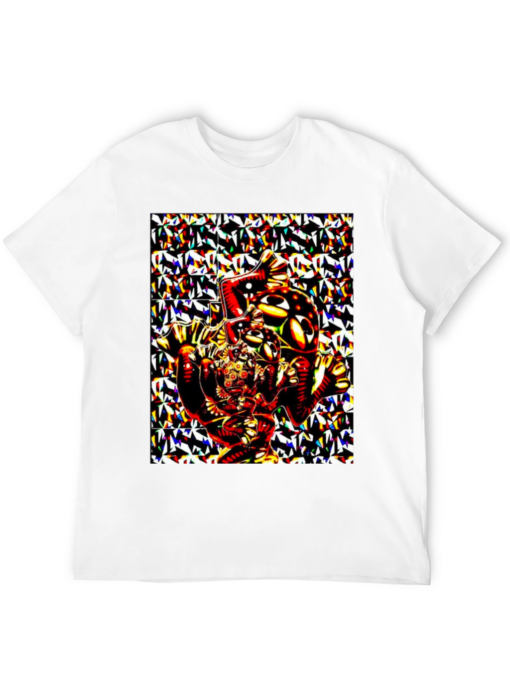 Abstract Geometric Print Black T-Shirt