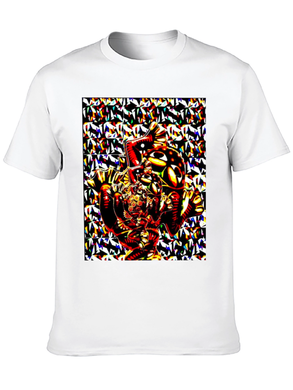 Abstract Geometric Print Black T-Shirt