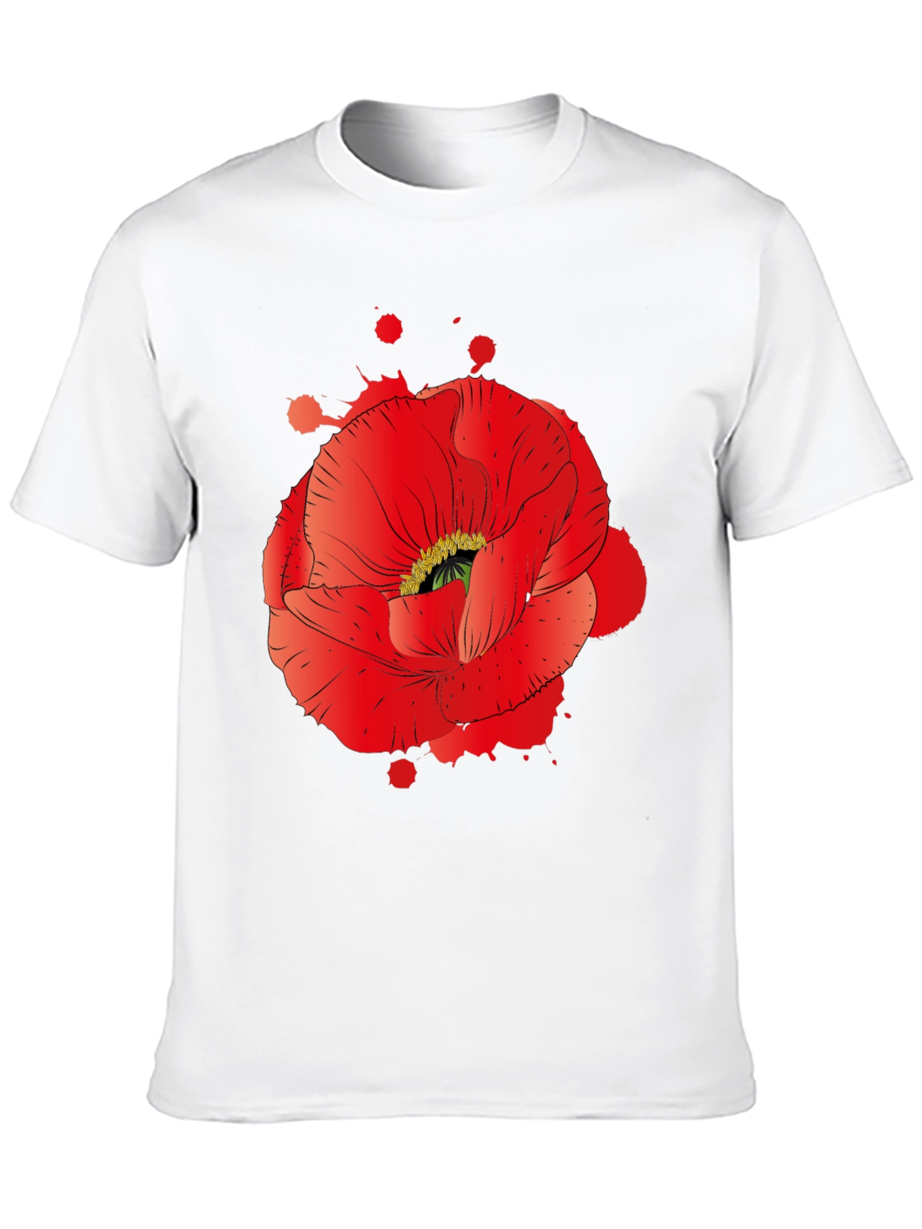 Red Poppy Graphic Print T-Shirt
