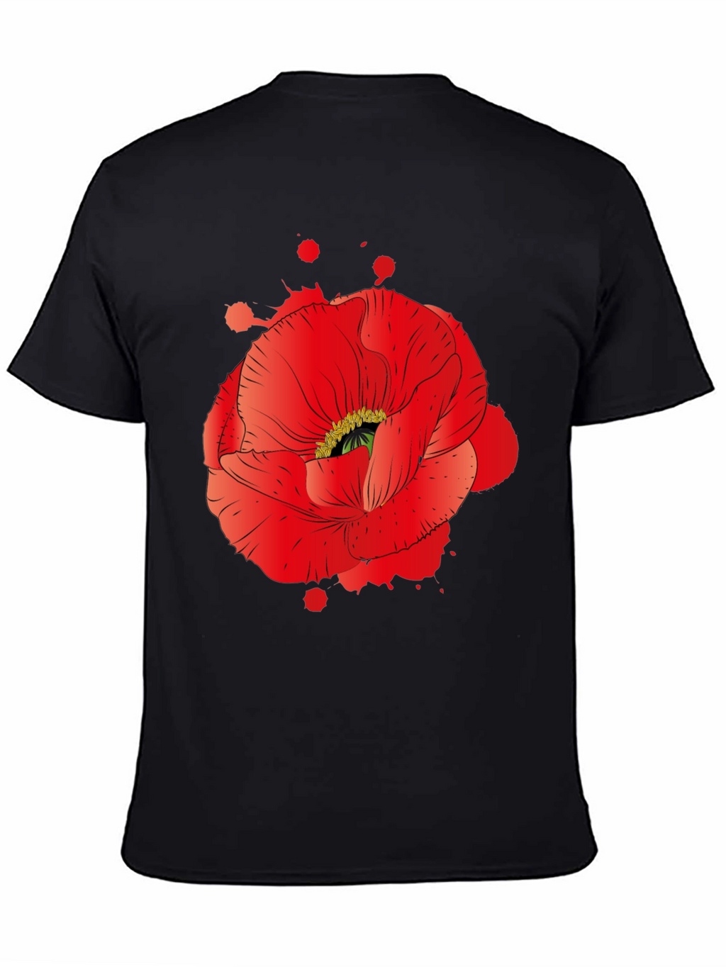 Red Poppy Graphic Print T-Shirt