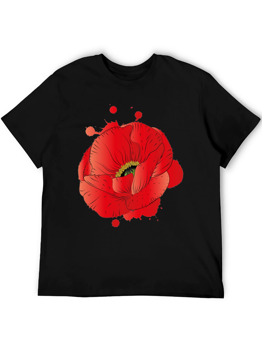 Red Poppy Graphic Print T-Shirt