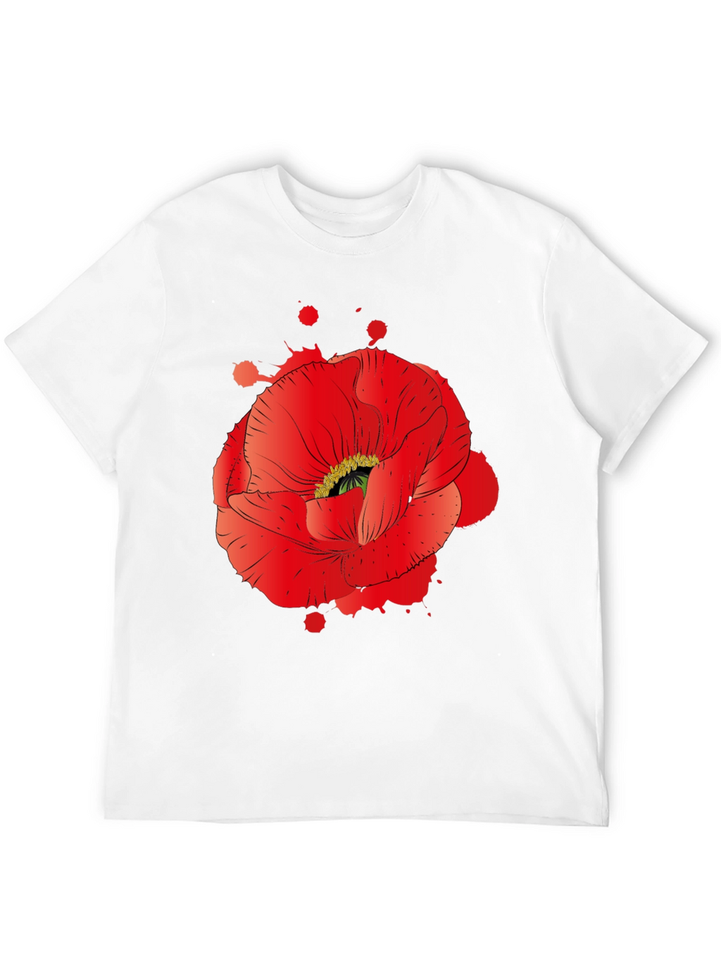 Red Poppy Graphic Print T-Shirt