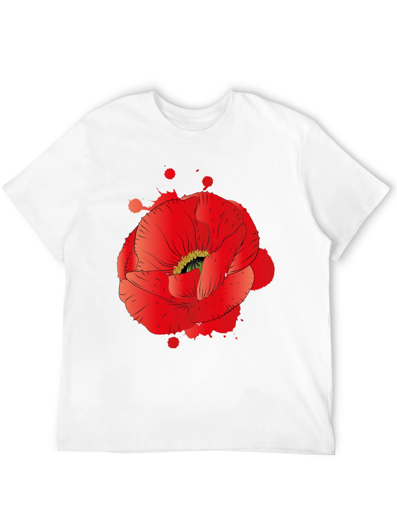 Red Poppy Graphic Print T-Shirt