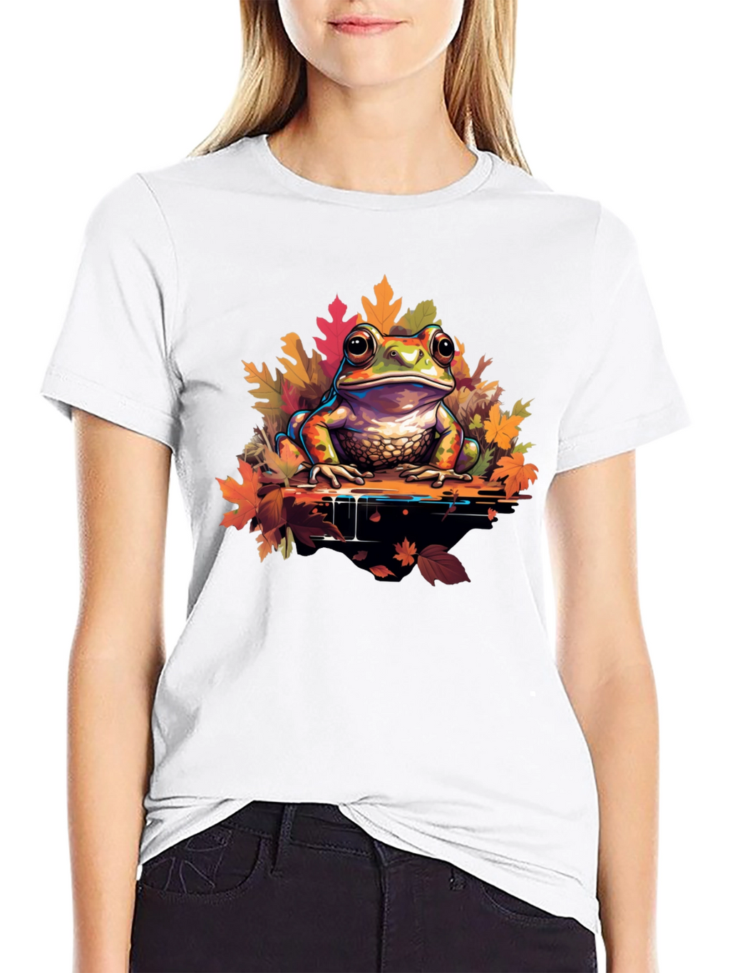 Frog on Leaves Graphic Tee