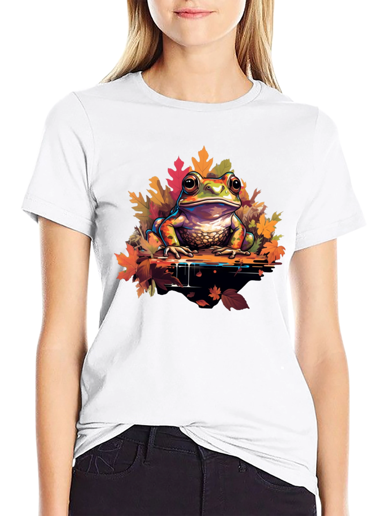 Frog on Leaves Graphic Tee