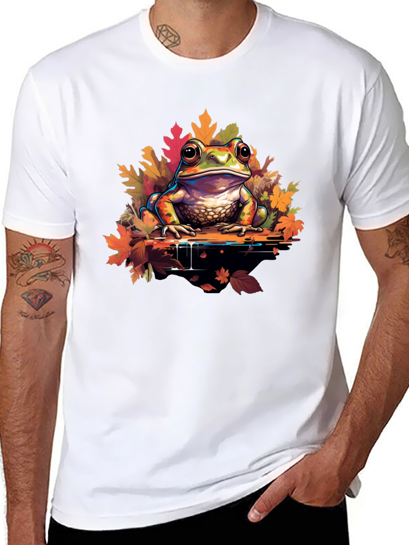 Frog on Leaves Graphic Tee