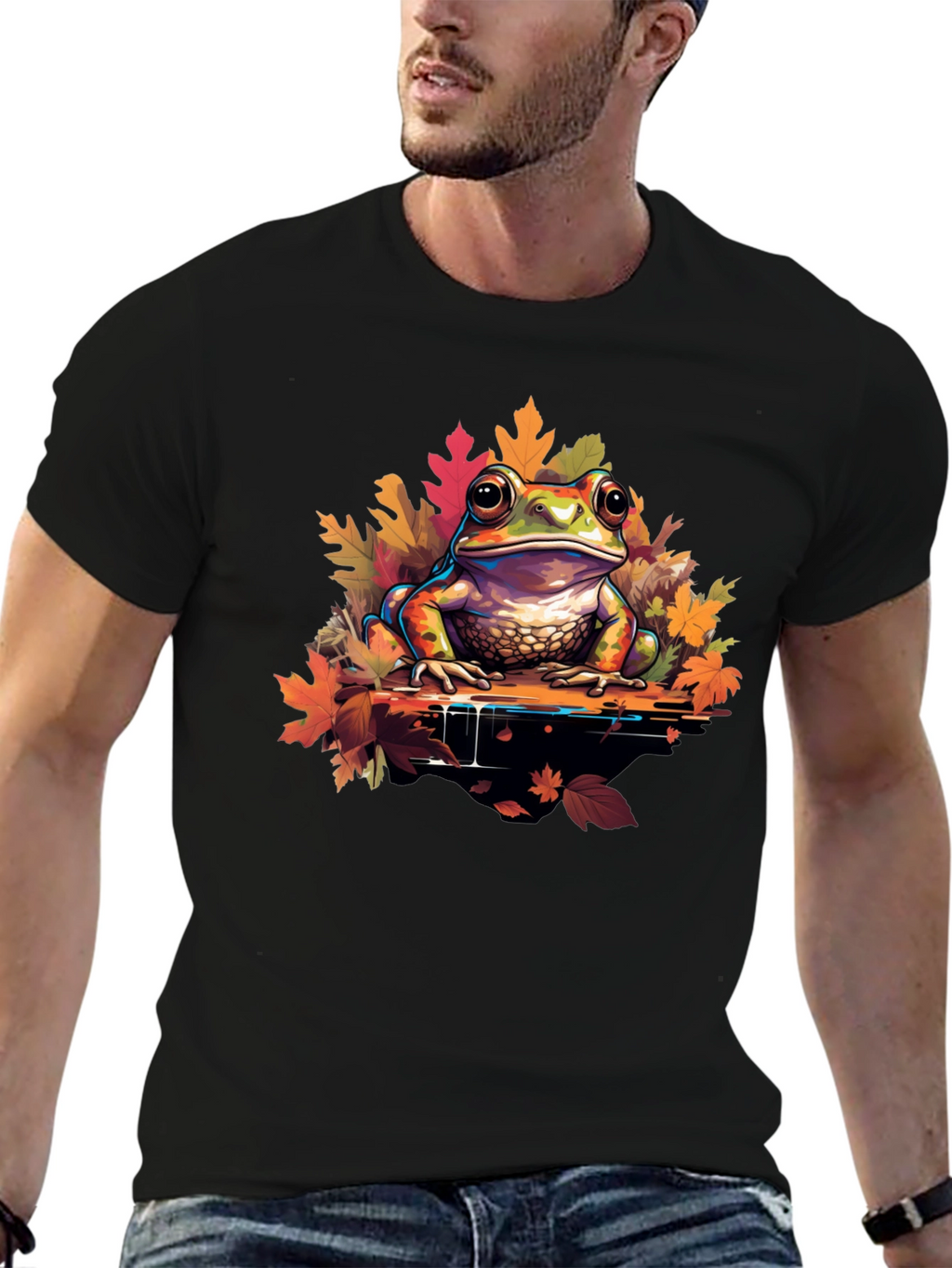 Frog on Leaves Graphic Tee