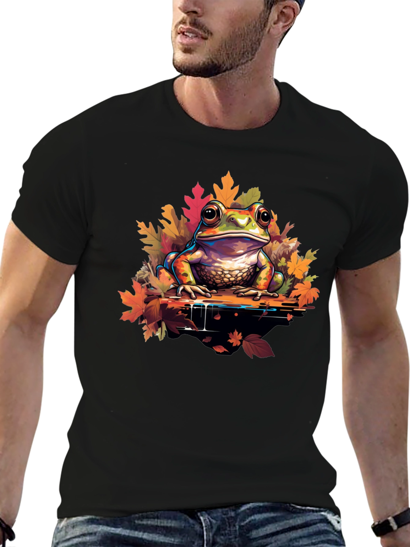 Frog on Leaves Graphic Tee