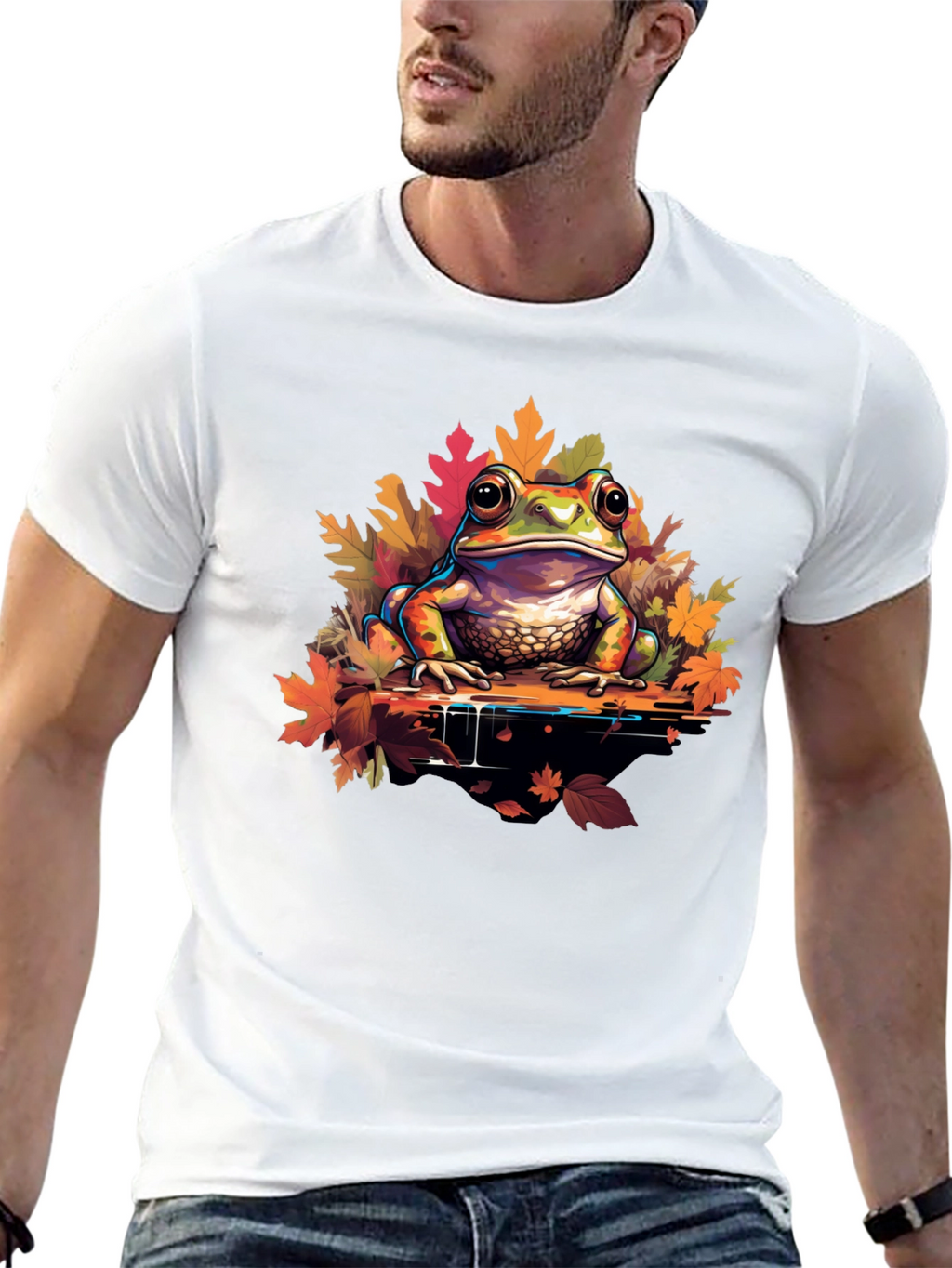 Frog on Leaves Graphic Tee