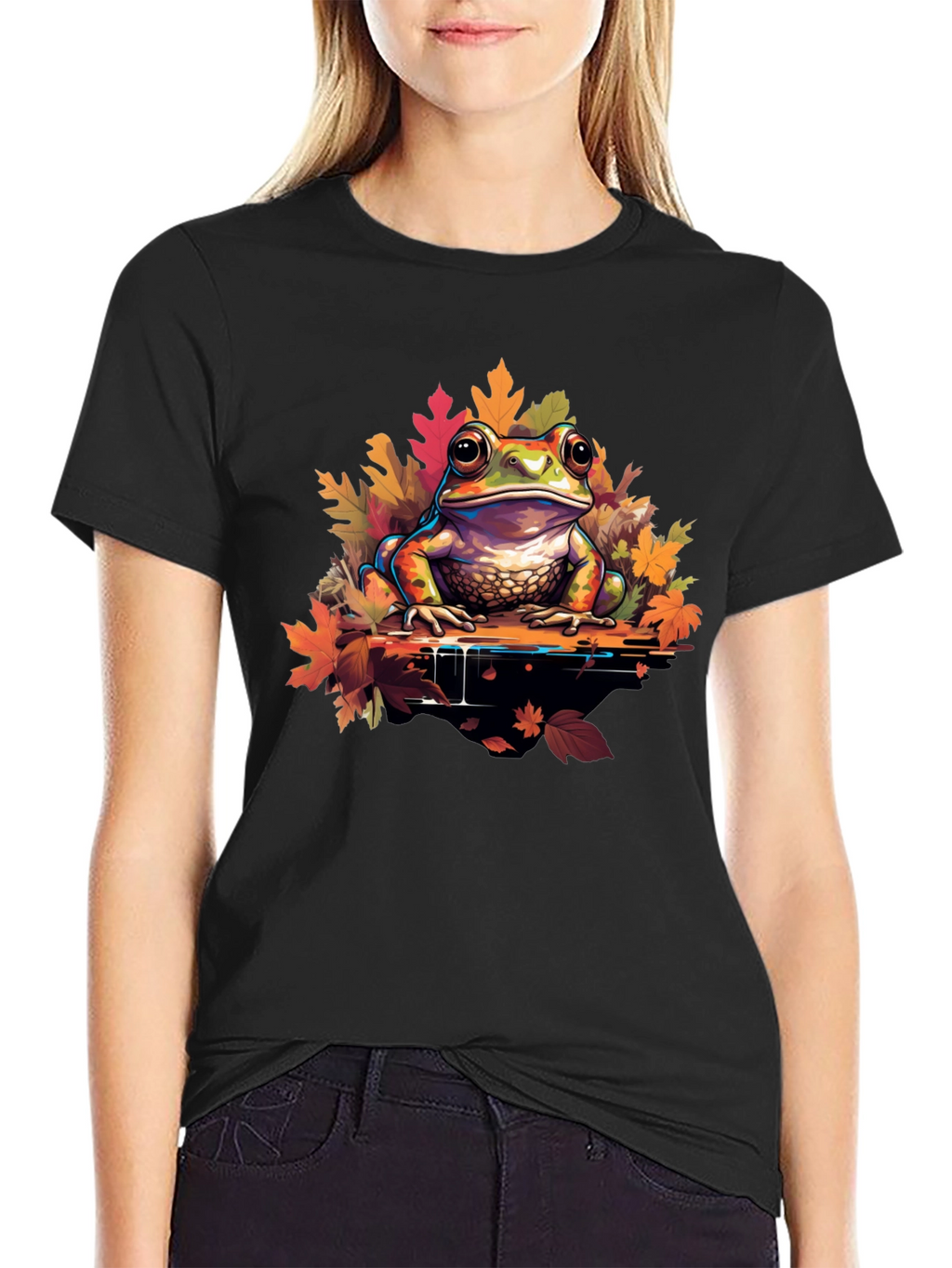 Frog on Leaves Graphic Tee