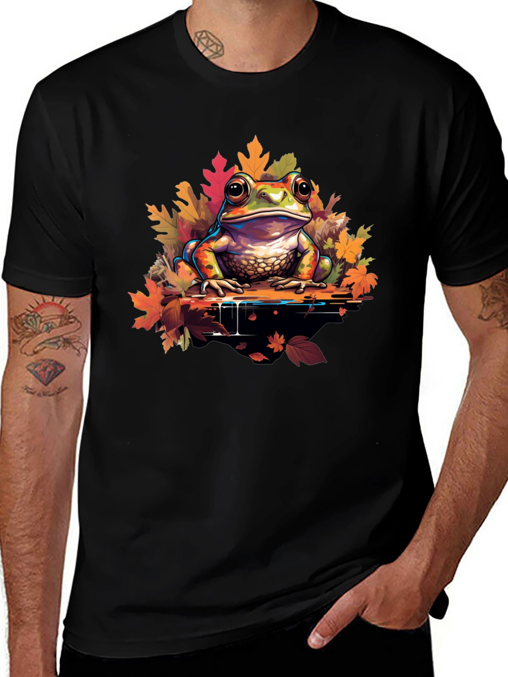Frog on Leaves Graphic Tee