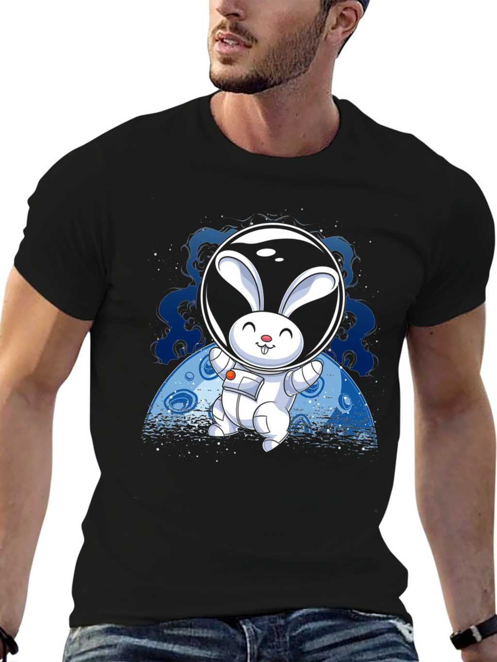 Rabbit Astronaut Graphic T-Shirt