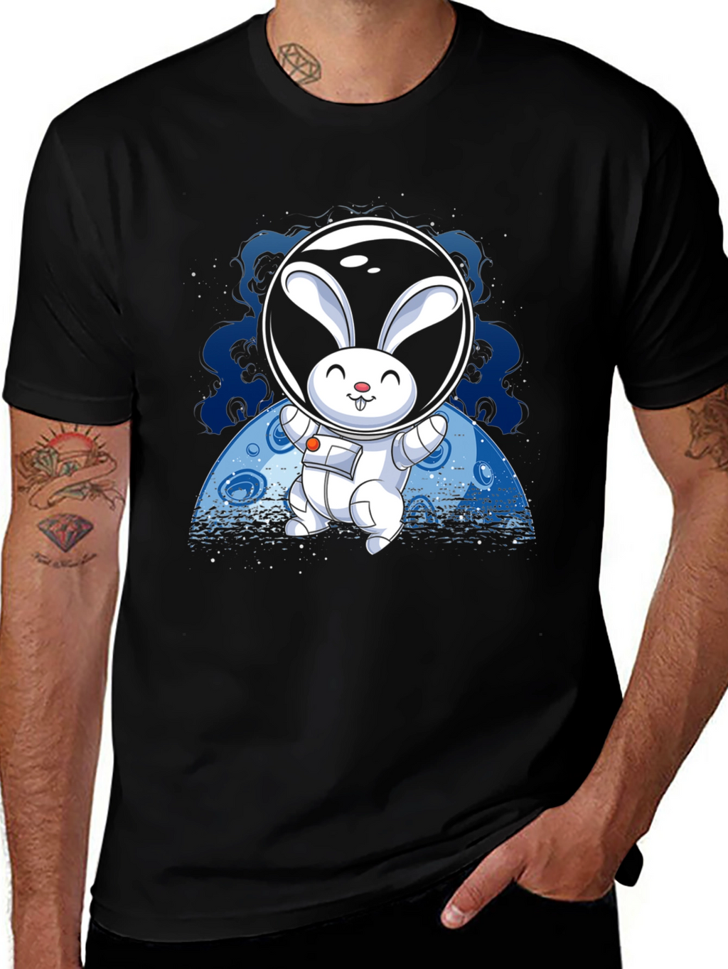 Rabbit Astronaut Graphic T-Shirt
