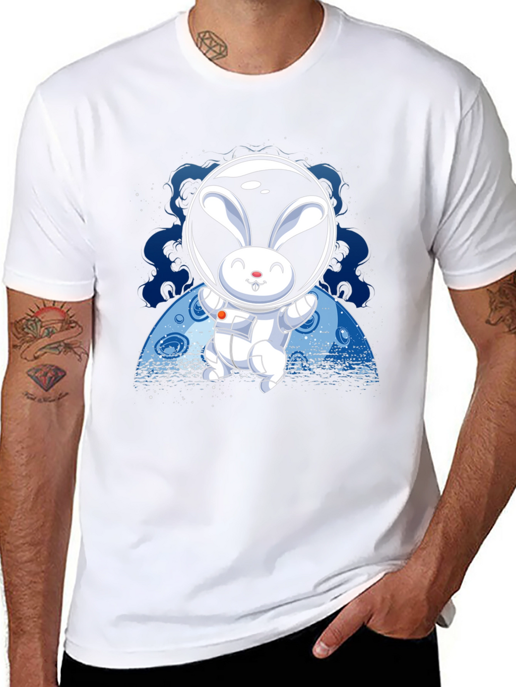 Rabbit Astronaut Graphic T-Shirt