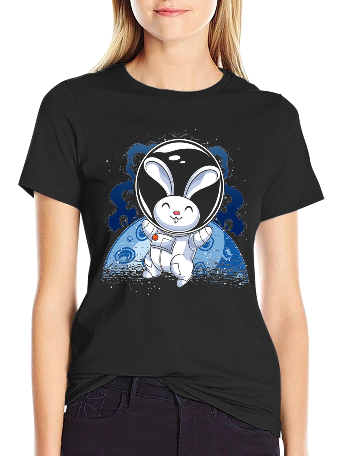Rabbit Astronaut Graphic T-Shirt