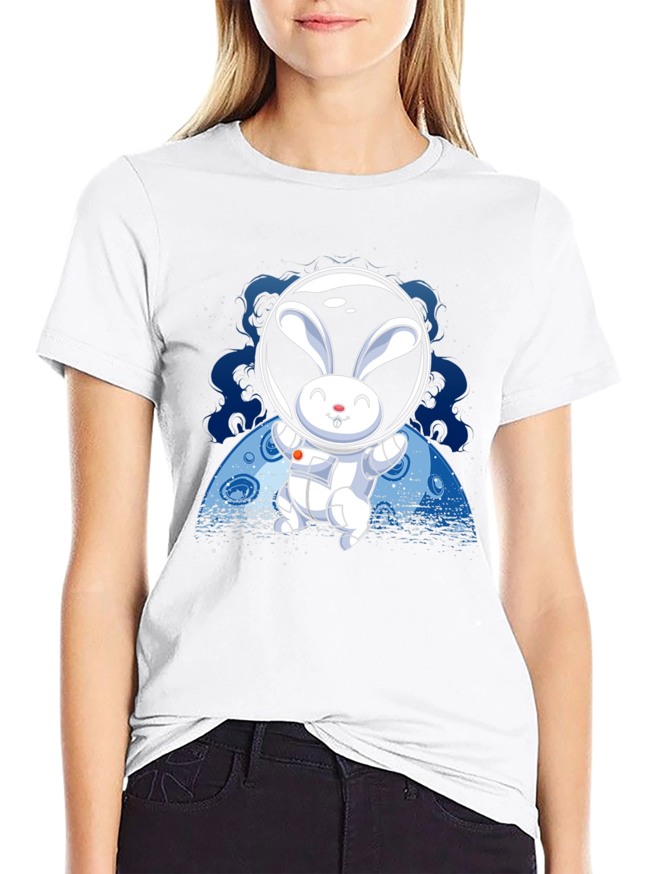 Rabbit Astronaut Graphic T-Shirt
