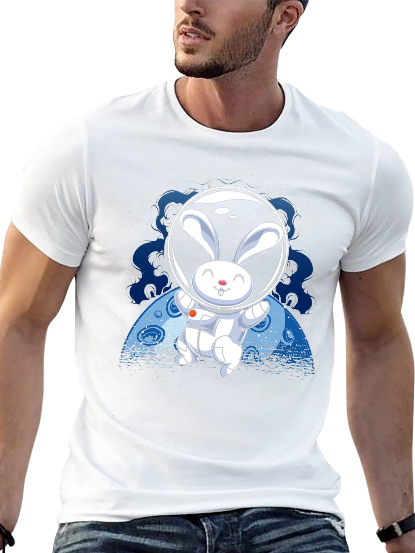 Rabbit Astronaut Graphic T-Shirt