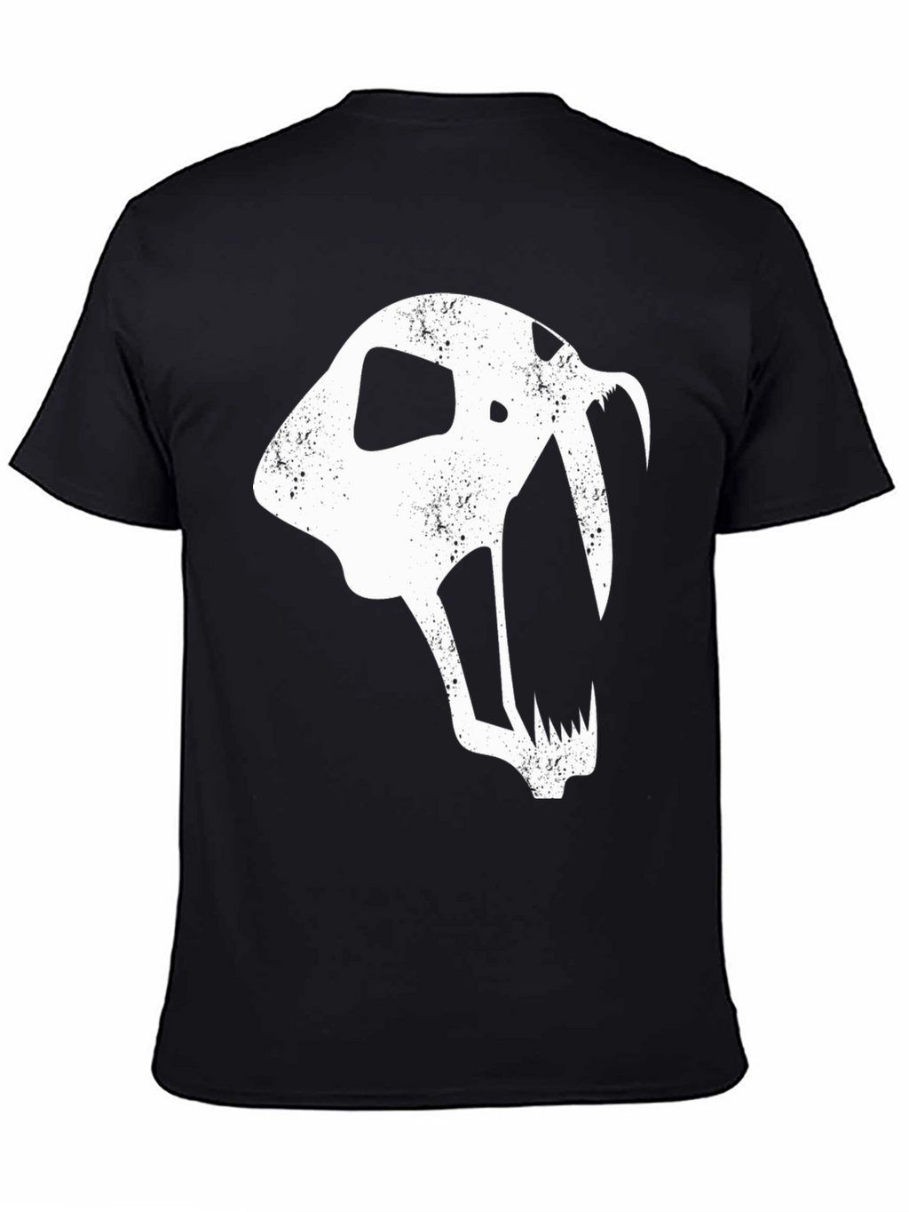 Saber-Toothed Cat Skull Graphic T-Shirt - Black