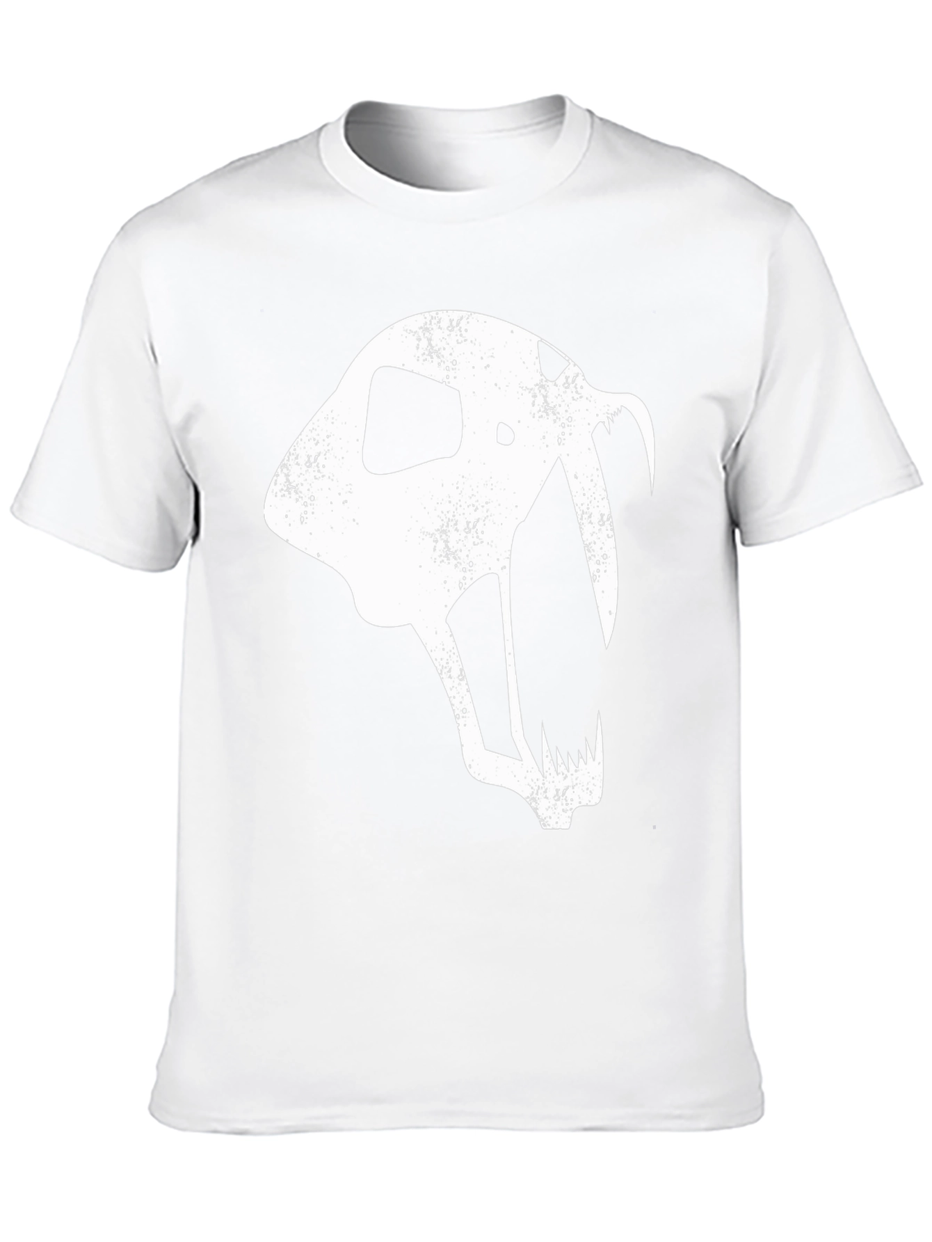 Saber-Toothed Cat Skull Graphic T-Shirt - Black