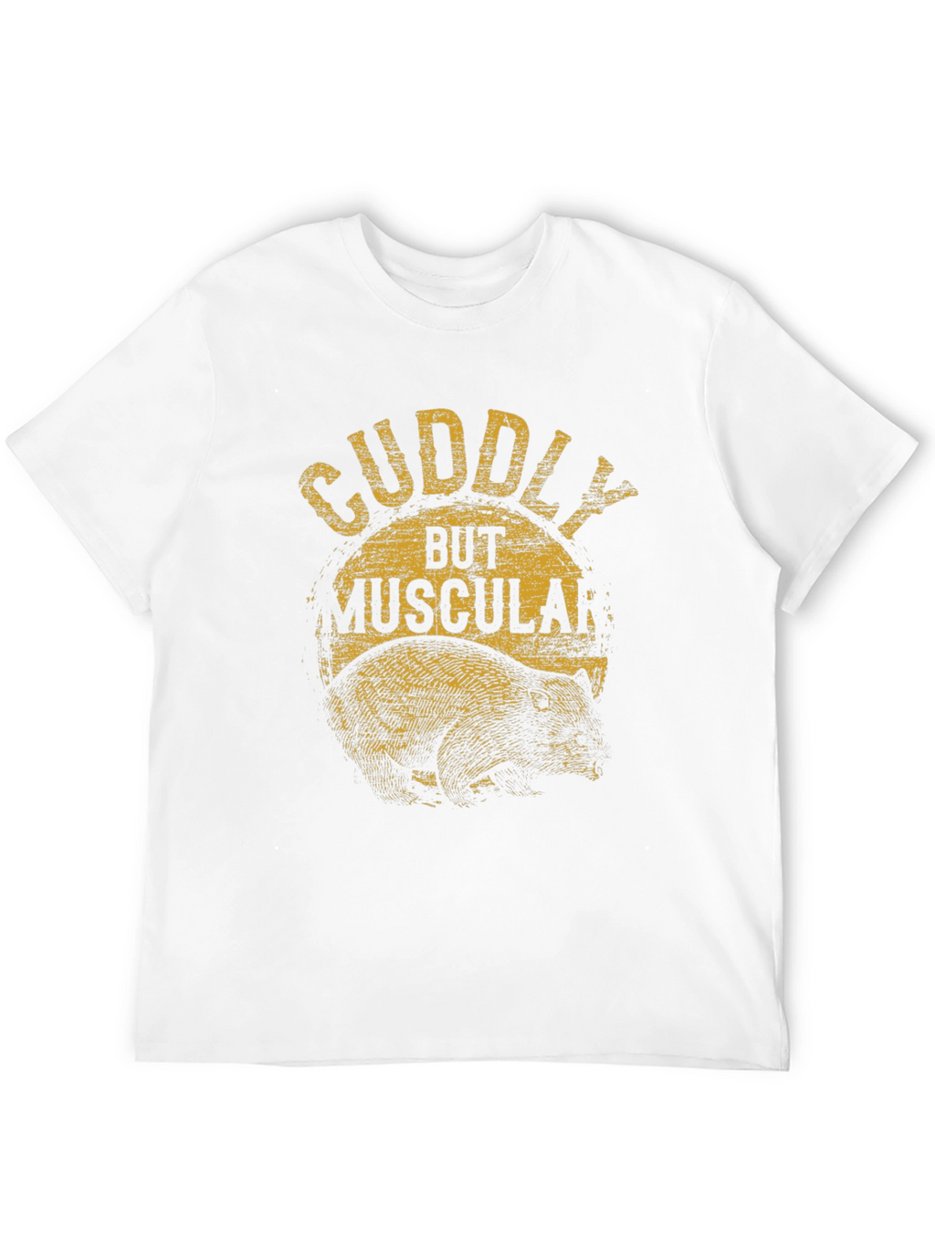 Cuddly But Muscular Bear Graphic Tee - Black