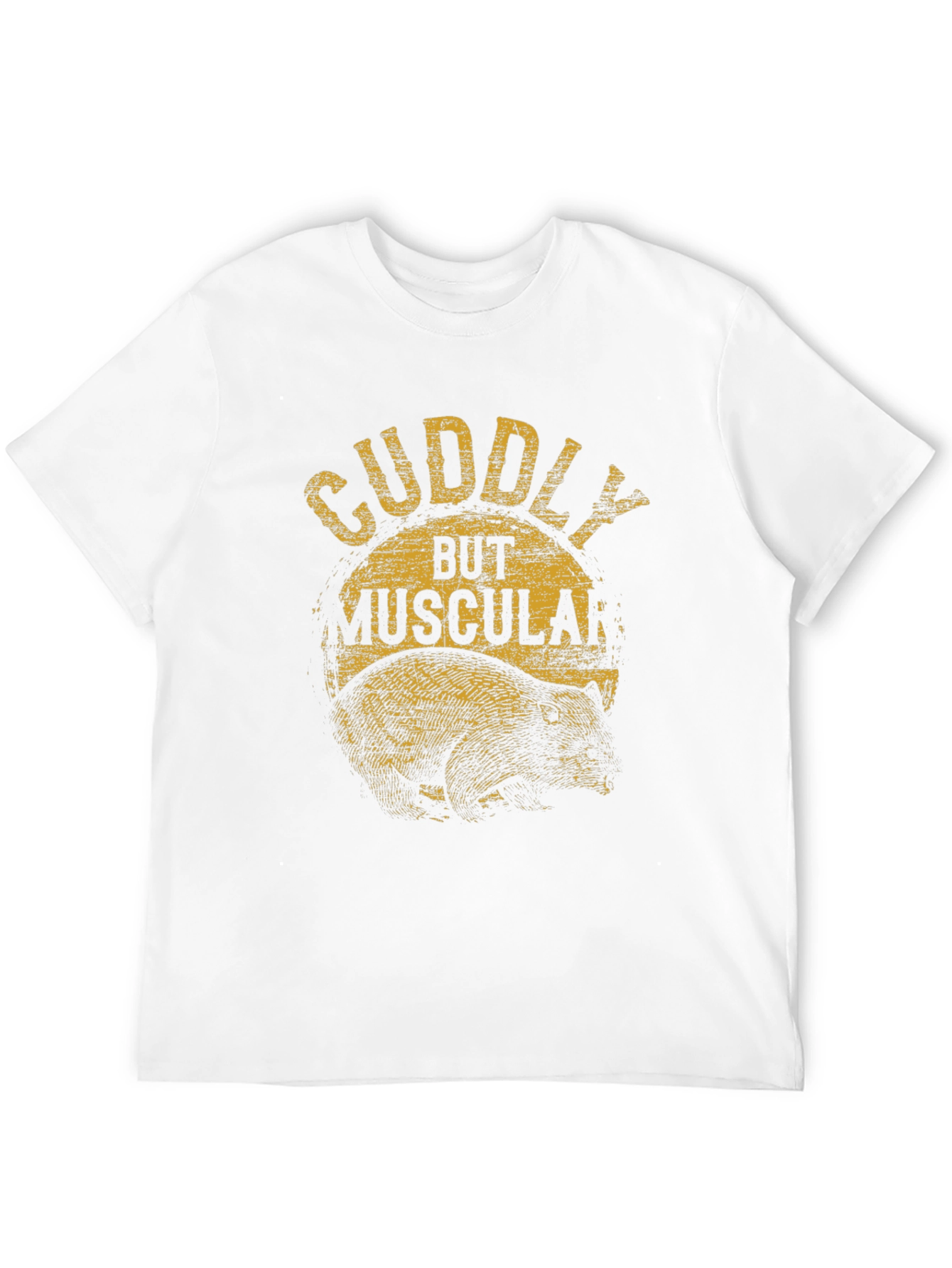 Cuddly But Muscular Bear Graphic Tee - Black