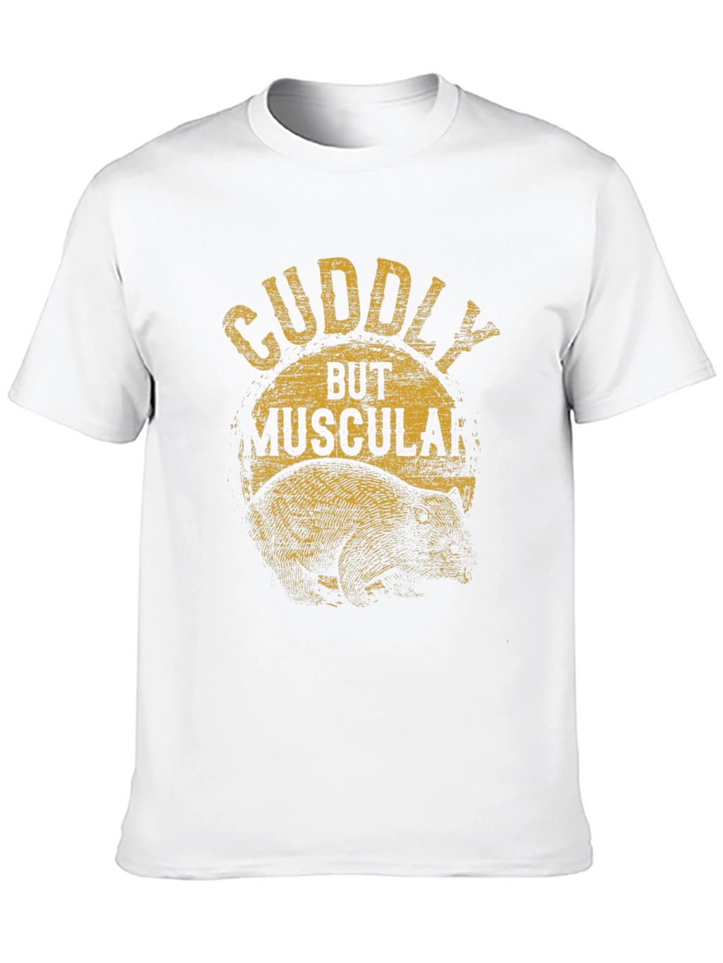 Cuddly But Muscular Bear Graphic Tee - Black