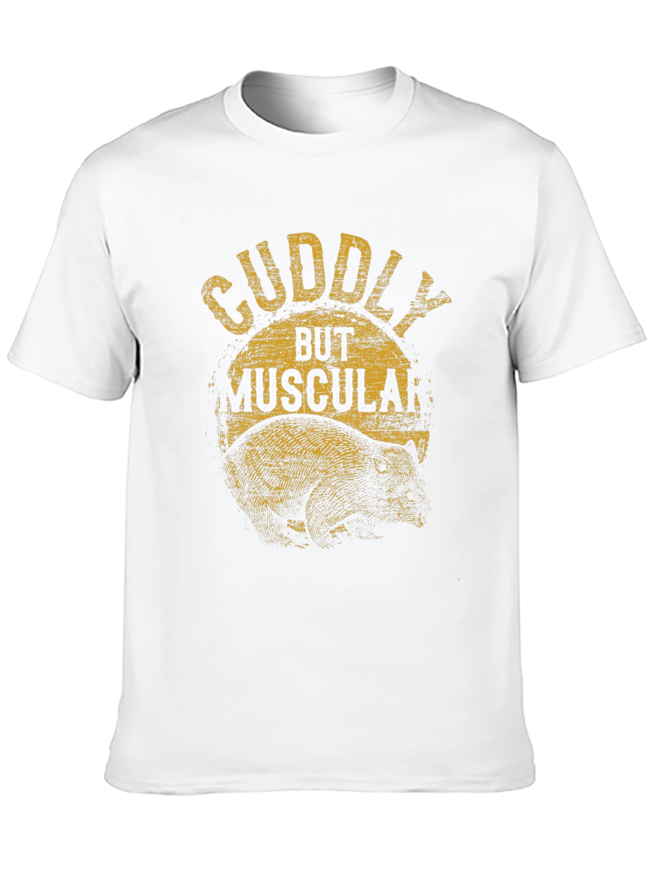 Cuddly But Muscular Bear Graphic Tee - Black